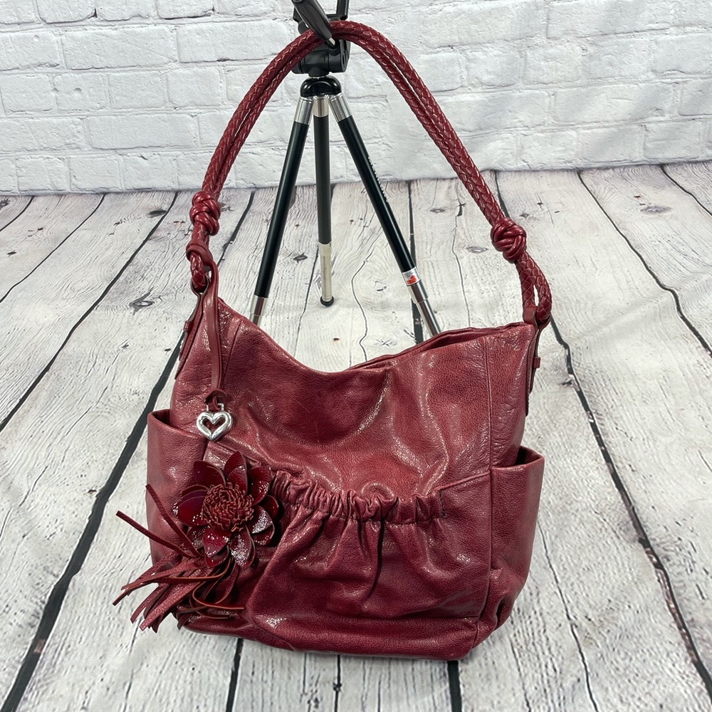 Brighton Red Leather Hobo Bag